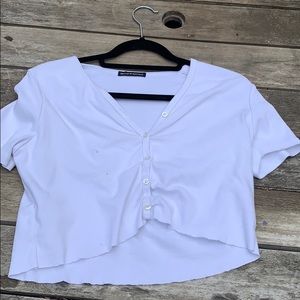 White cropped brandy shirt